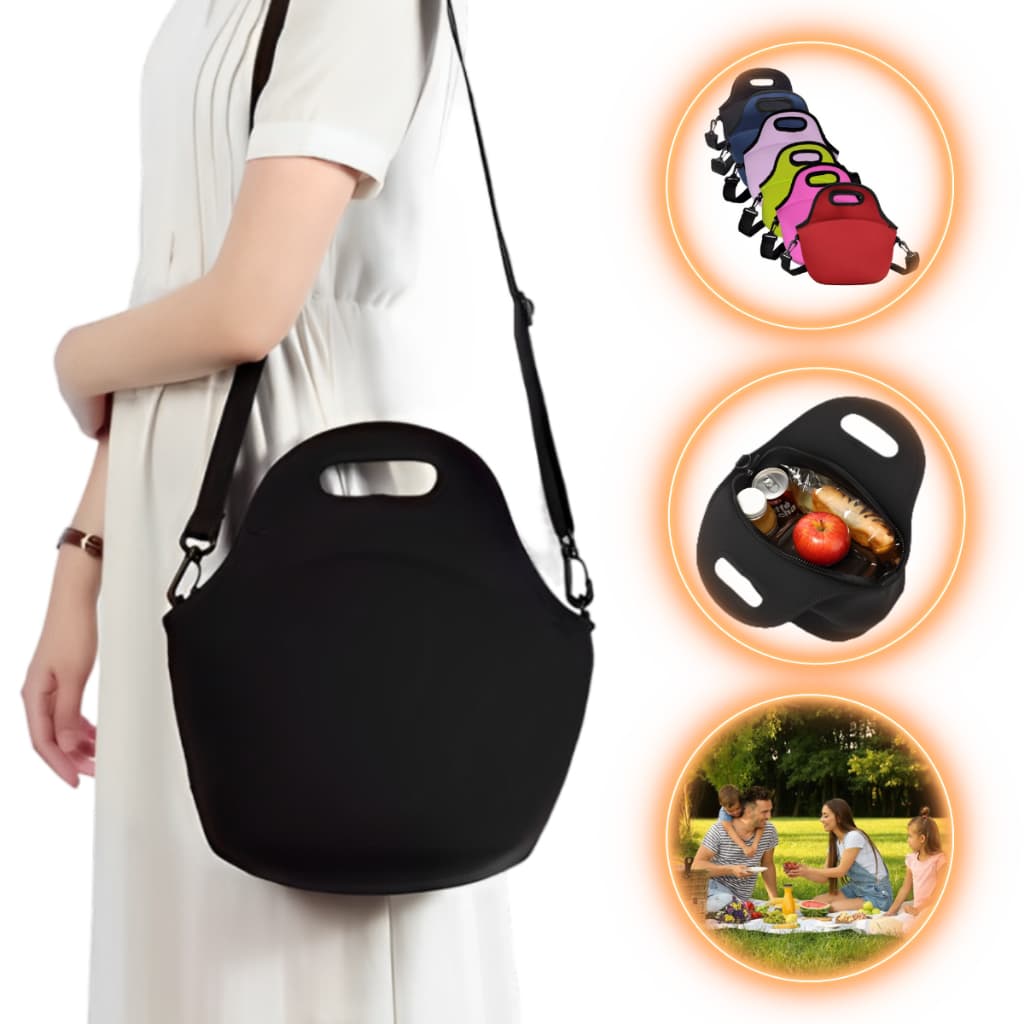 Lancheira Térmica Bolsa Marmita Fitness Neoprene Lanche Necessaire Marmiteira Cores e Modelos