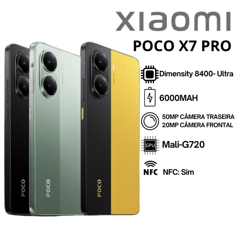 Celular Smartphone Xiaomi Poco X7 Pro 5G 256GB / 512GB Versão Global Original Lacrado Envio Imediato