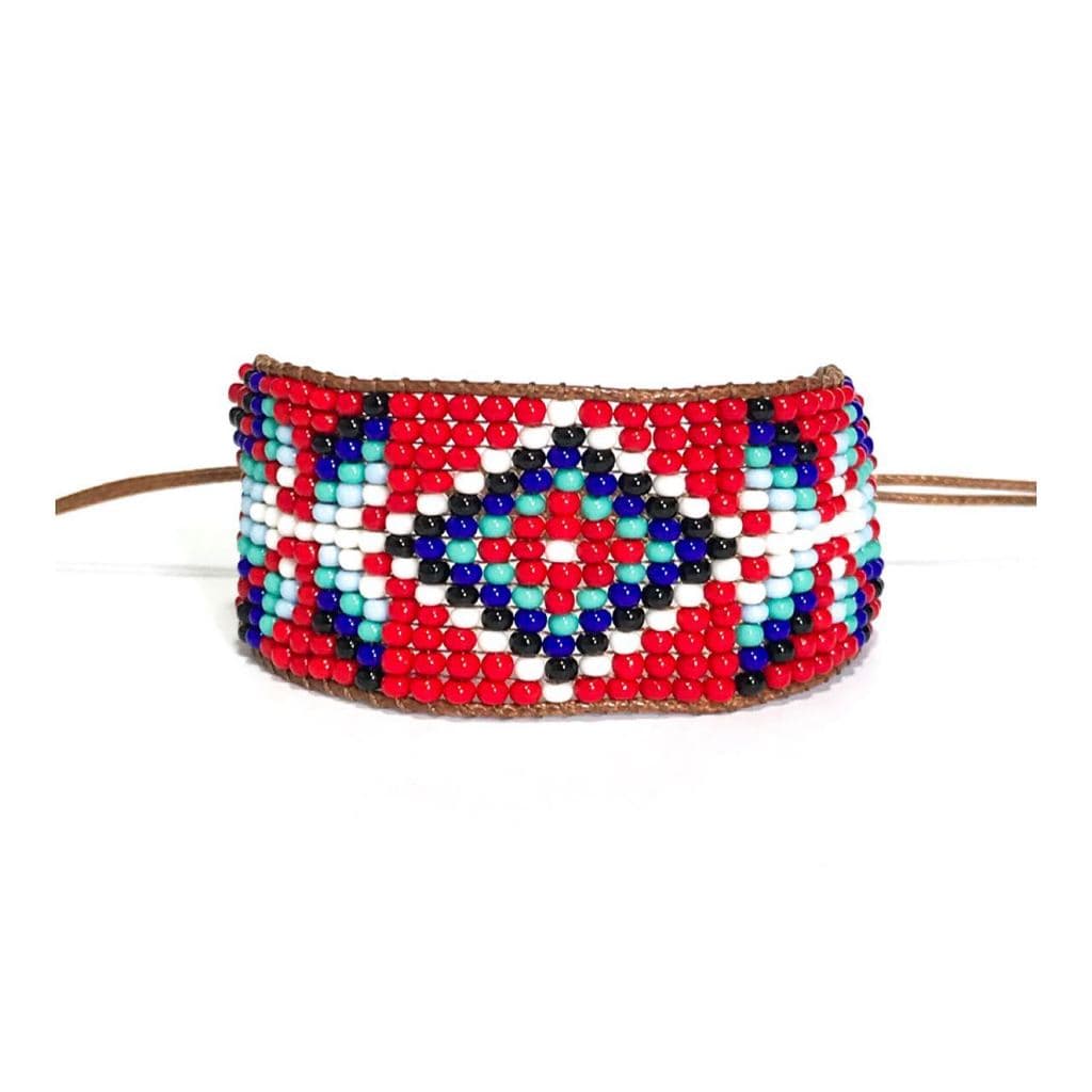 Pulseira de Miçangas Estilo Étnico Navajo, Boho ou Bohemian (Miçangas Jablonex / Preciosa)