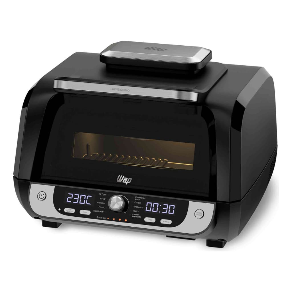 Friteira Air Fryer Barbecue Digital 12 Funções WAP - Preto com Detalhes em Prata
