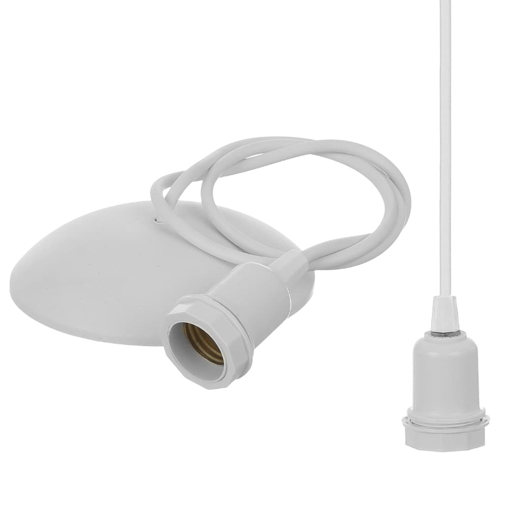 Kit 2 Luminárias Pendente Decorativo Branco com Soquete Coluna E27