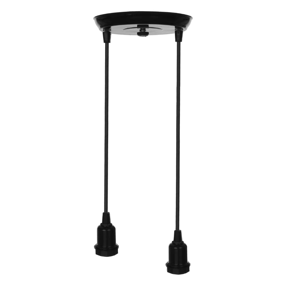 Luminária pendente com dois suportes de lâmpada pretos