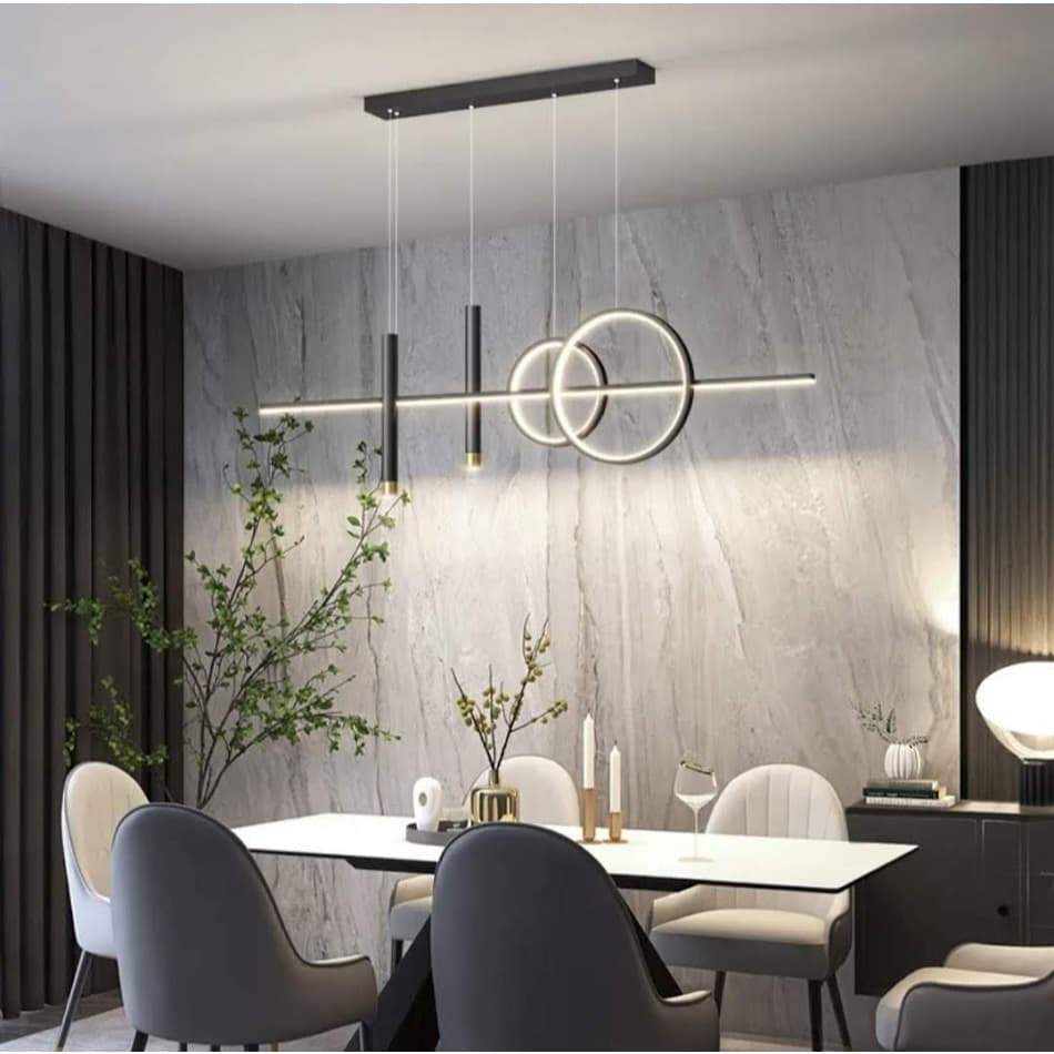 Luminária de Led Pendente Linear Design Moderno Bivolt 3000K-4000K-6000K