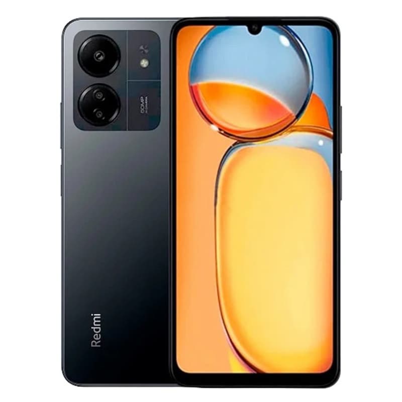 Xiaomi Redmi 13 128GB 4GB RAM lacrado, smartphone preto com câmera traseira dupla