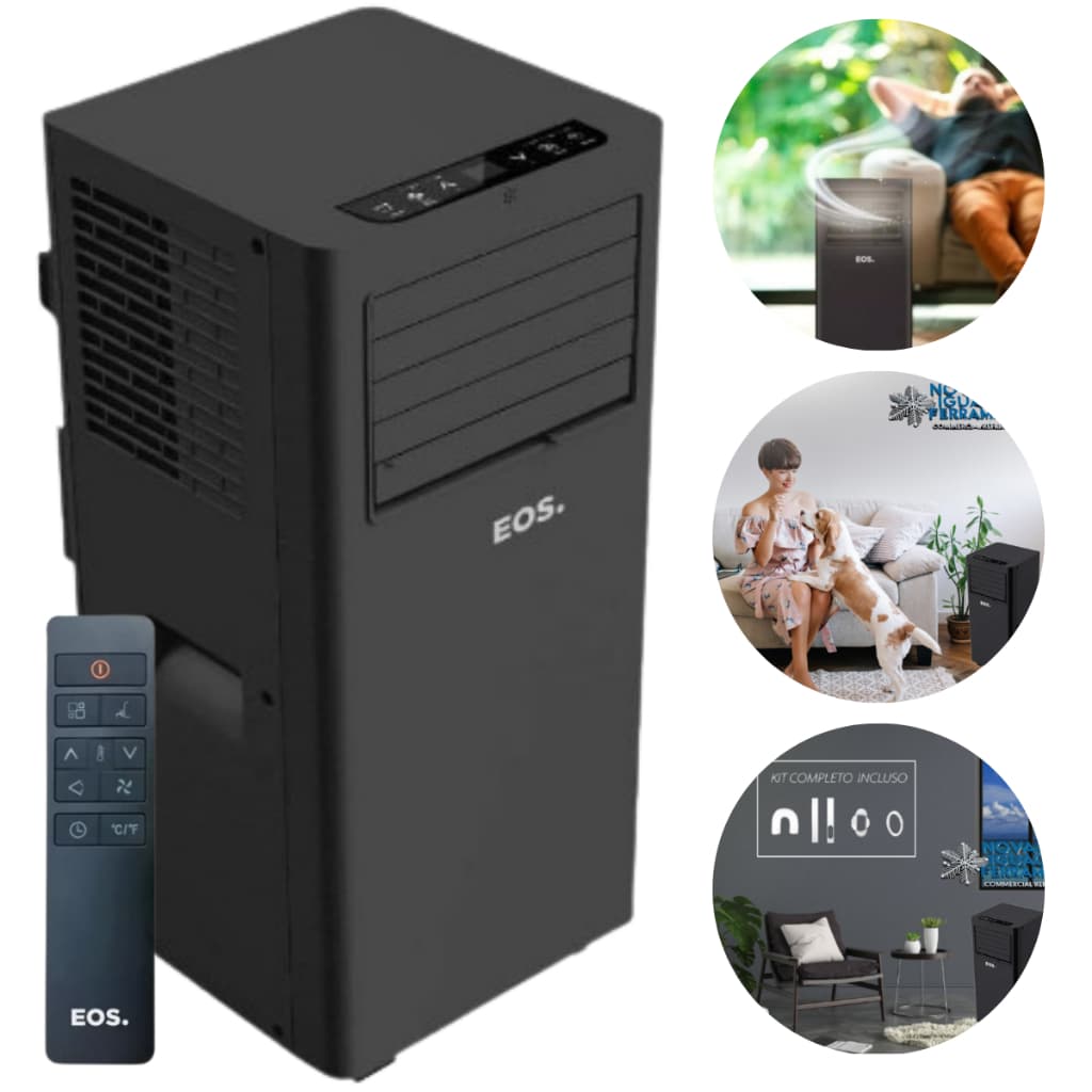 Ar Condicionado Portátil EOS 110v 10000 Btus Preto com Controle Remoto