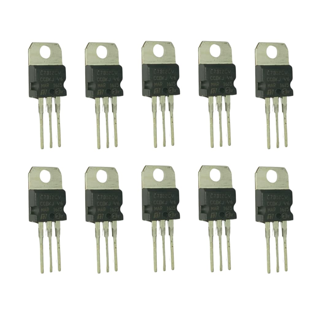 Kit com 100 peças Circuito Integrado Regulador de Tensão CI L7812CV Componente Eletrônico