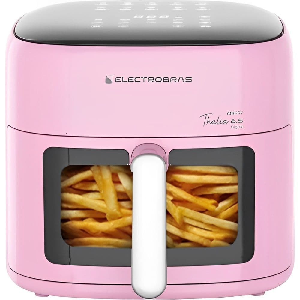 Fritadeira Elétrica Electrobras Air Fryer Digital 6,5L 1500W Rosa 110V
