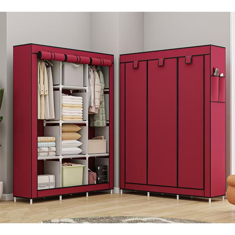 Guarda Roupa Dobrável Organizador De Roupas Portátil com Ziper Armário de Roupa Multifuncional
