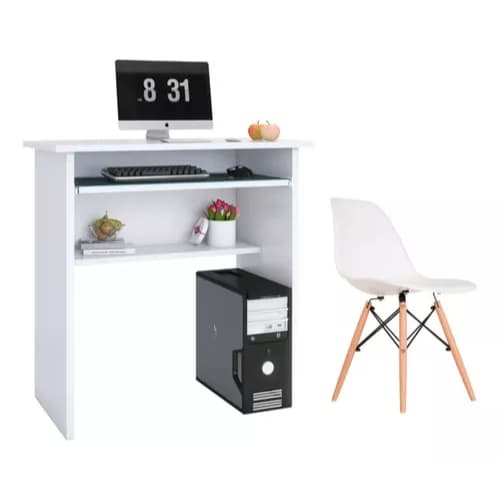 Kit Escrivaninha com Apoio Retrátil + Cadeira Eames Multiuso