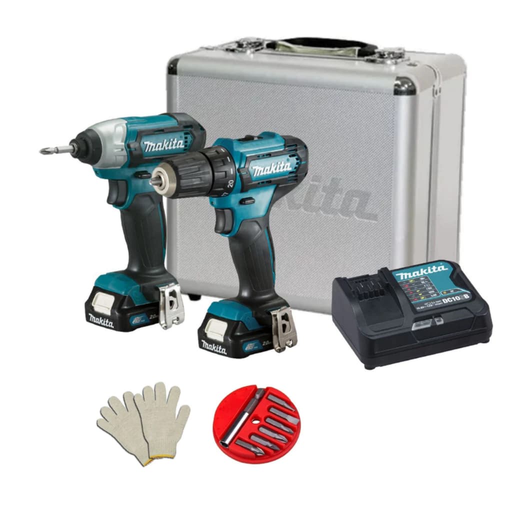Combo Makita Clx224sax Furadeira/parafusadeira Df333d e Parafusadeira de Impacto Td110d com kit bits