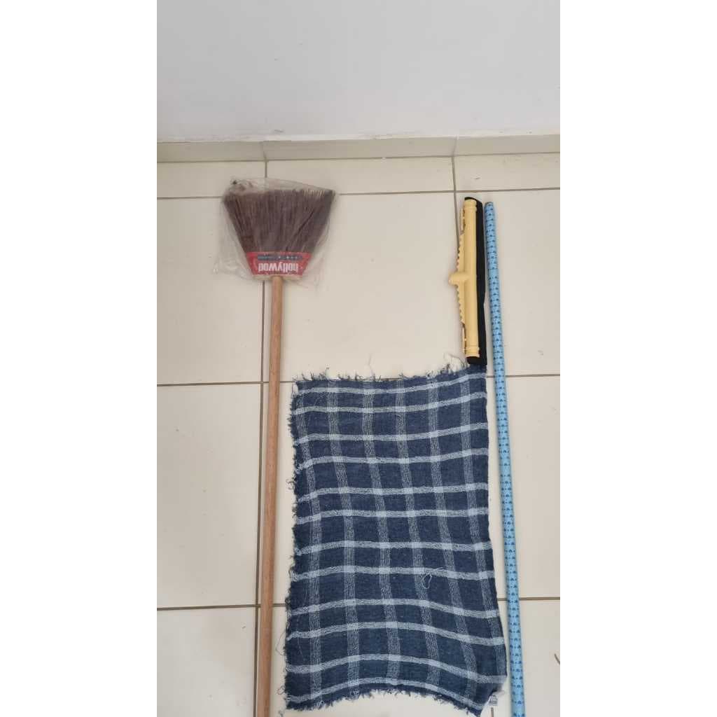 Kit de Limpeza Completo: Vassoura Piaçava, Rodo 40cm e Pano de Chão - Praticidade e Eficiência para Sua Casa