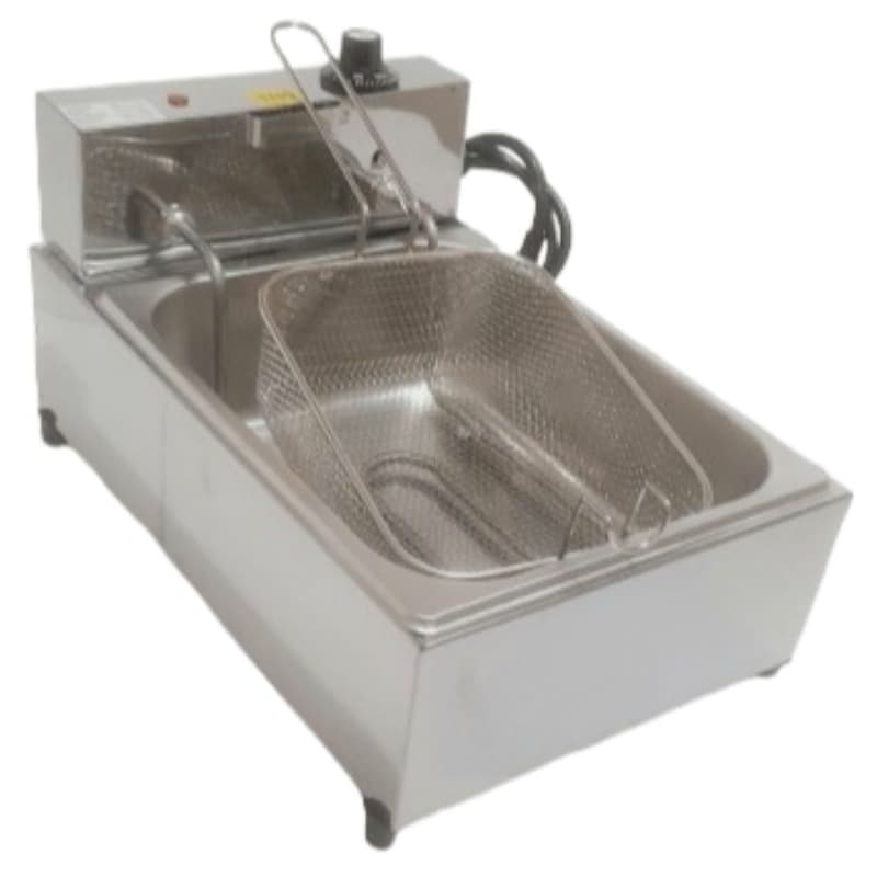 Fritadeira elétrica a óleo 5 litros profissional industrial aço inoxidável