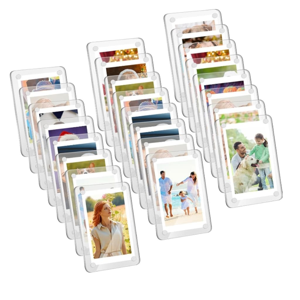 Kit 5 Porta-retratos Magnéticos Acrílico Para Geladeira com fotos inseridas
