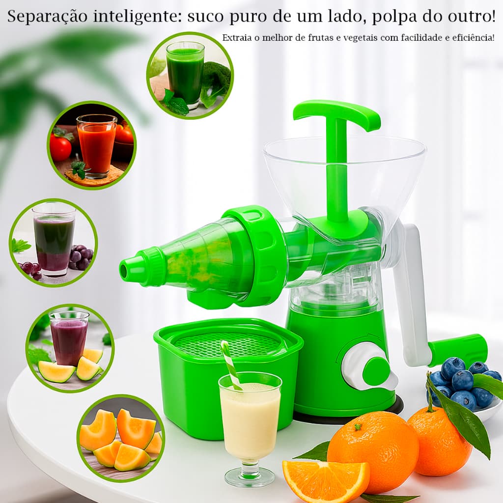 Moedor Manual Espremedor Extrator  Frutas Legumes Suco com Jarra