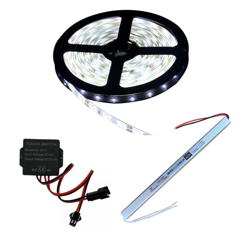 Kit de iluminação LED para espelho com fita e controlador touch
