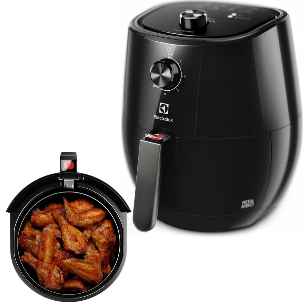 Fritadeira elétrica sem óleo Electrolux Efficient EAF10 por Rita Lobo 3,2L 1400W em preto