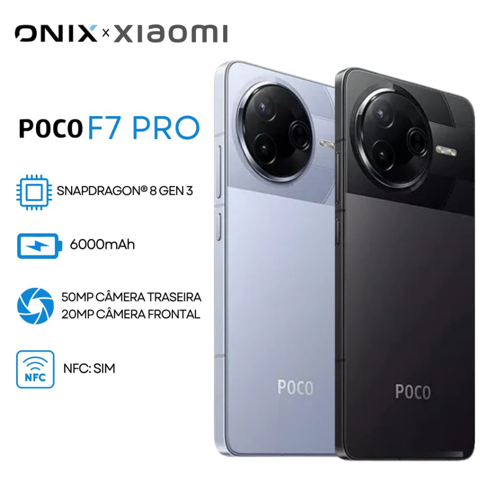 Xiaomi POCO F7 PRO 5G , Câmera 50MP, 256+12GB RAM/512GB+12GB RAM, Processador Snapdragon® 8 Gen 3 , Versão Global