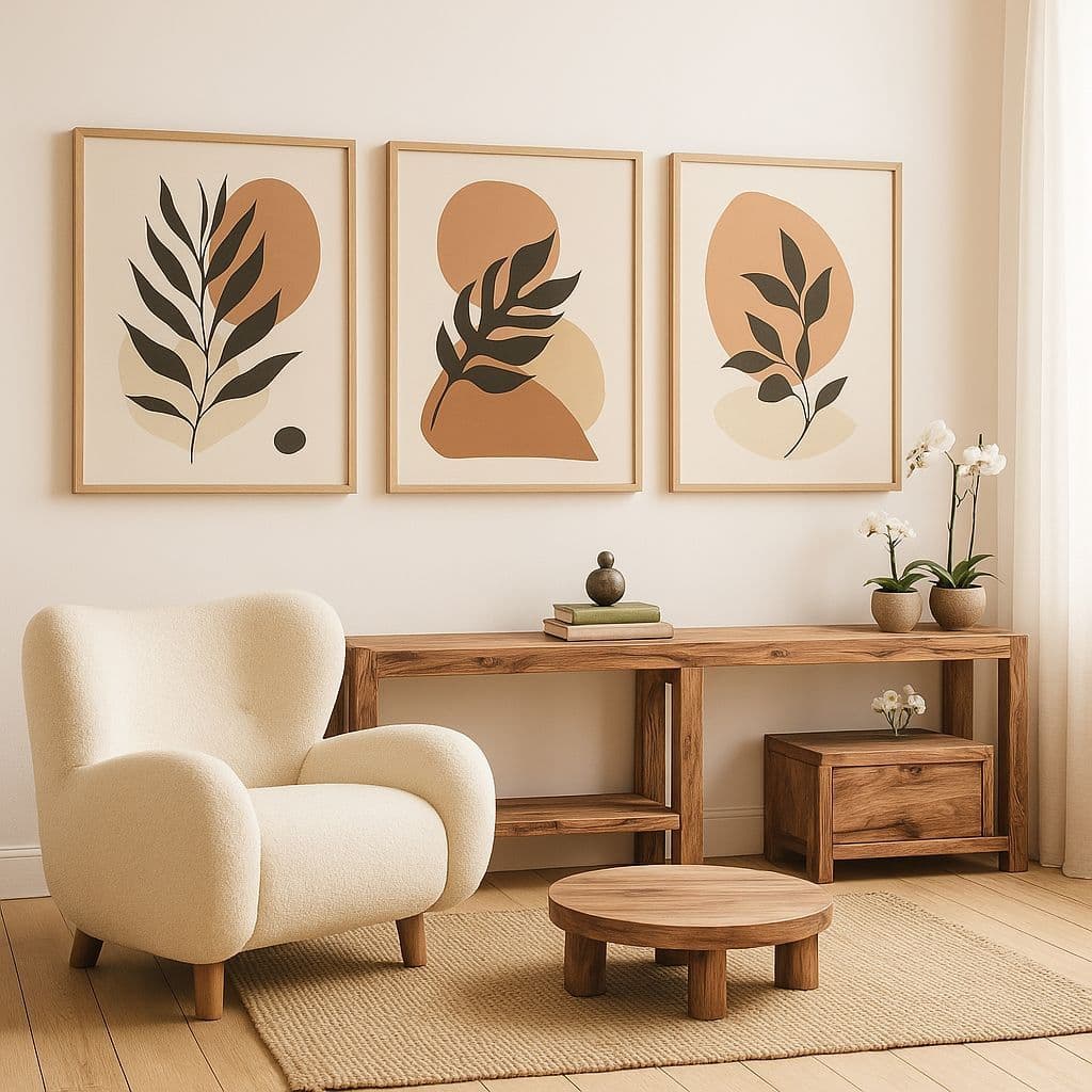 Quadros decorativos trio plantas escandinavos boho moderno decoração para casa