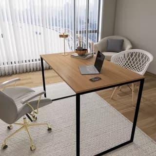 Escrivaninha Industrial 90x60 Mesa para Quarto MDP com Estrutura Metálica
