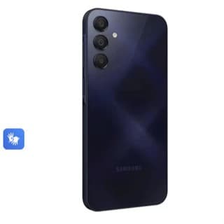 Smartphone Samsung Galaxy A15 4GB RAM, visão traseira, azul escuro