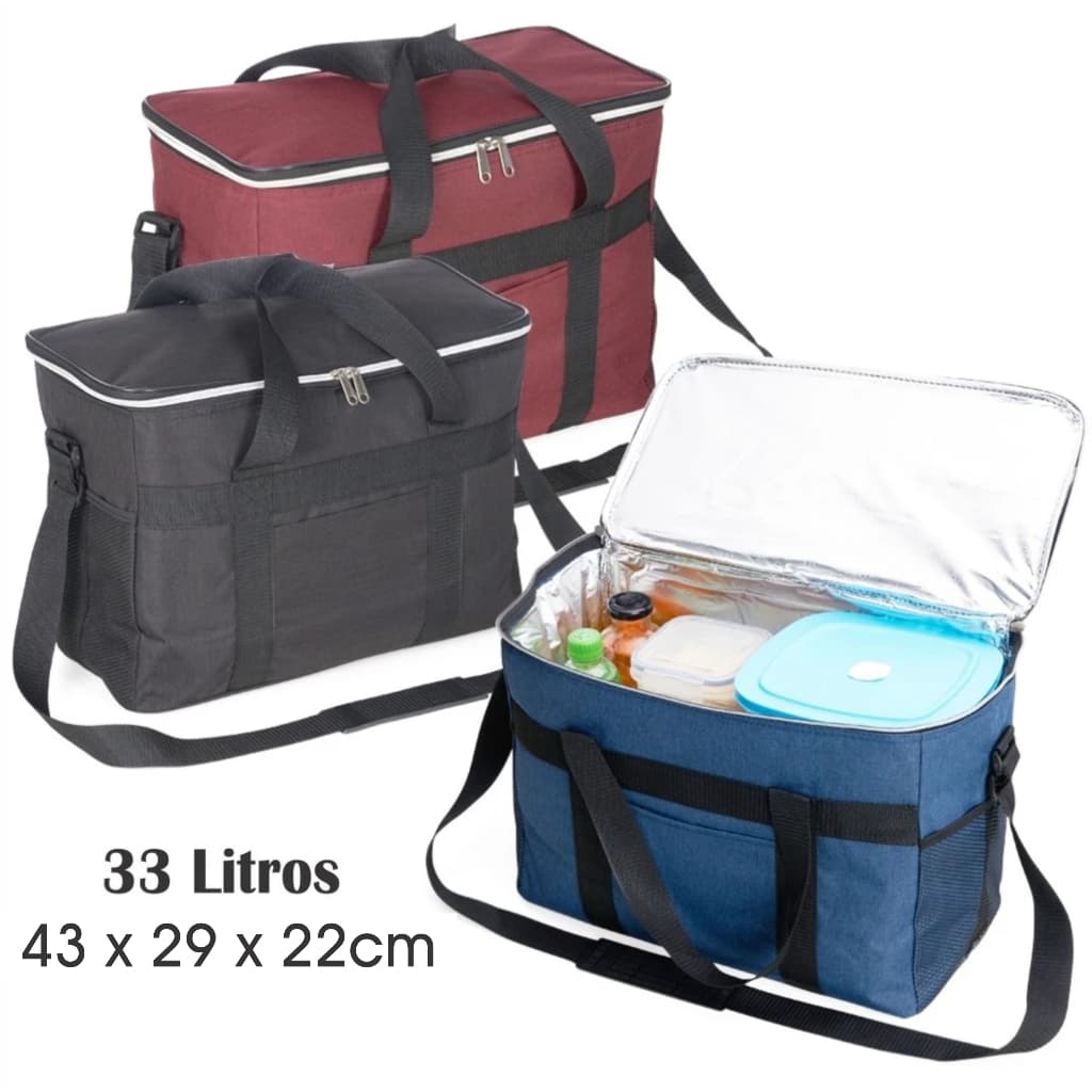 Bolsa termica Academia 33 litros Marmiteira Bag Marmita Fitiness Trabalho Viagem Academia Oferta Relampago