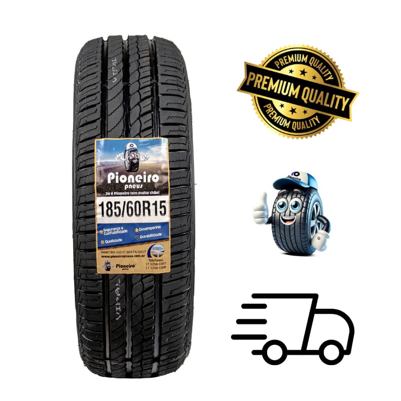 Pneu Aro 15 185/60 R15 - GP 50 - Inmetro - Remold PROMOÇÃO