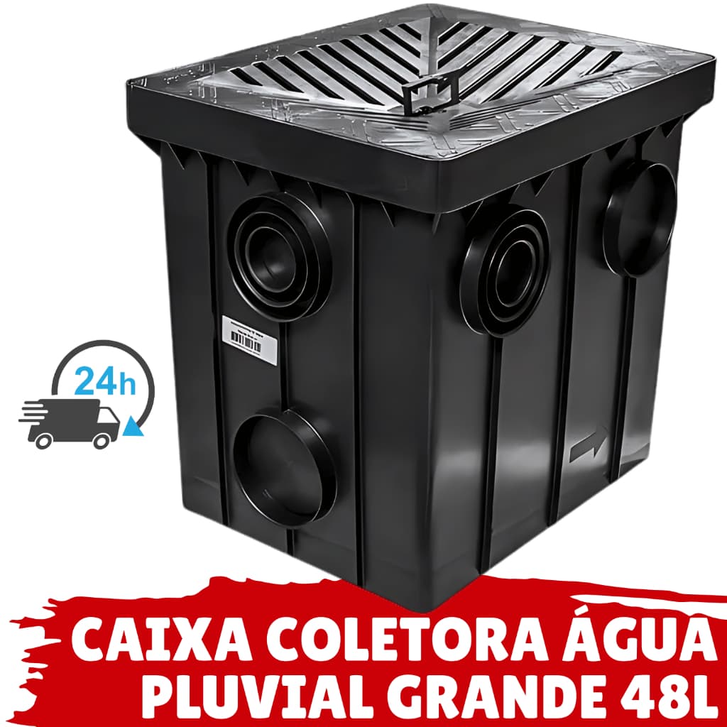 Caixa Coletora Água Chuva 48L Pluvial Reservatório Tanque Cisterna Compacta