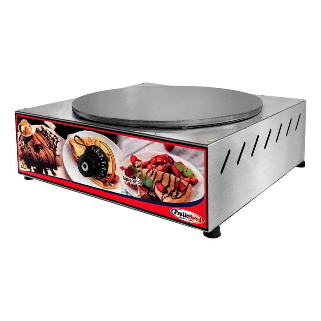 Panquequeira Elétrica Máquina Para Crepe Frances Crepeira Disco 37cm