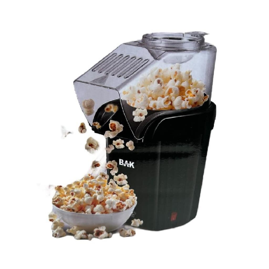 Pipoqueira Elétrica BAK 1200W Sem Óleo Preta/Vermelha – Saudável, Rápida e Sem Sujeira