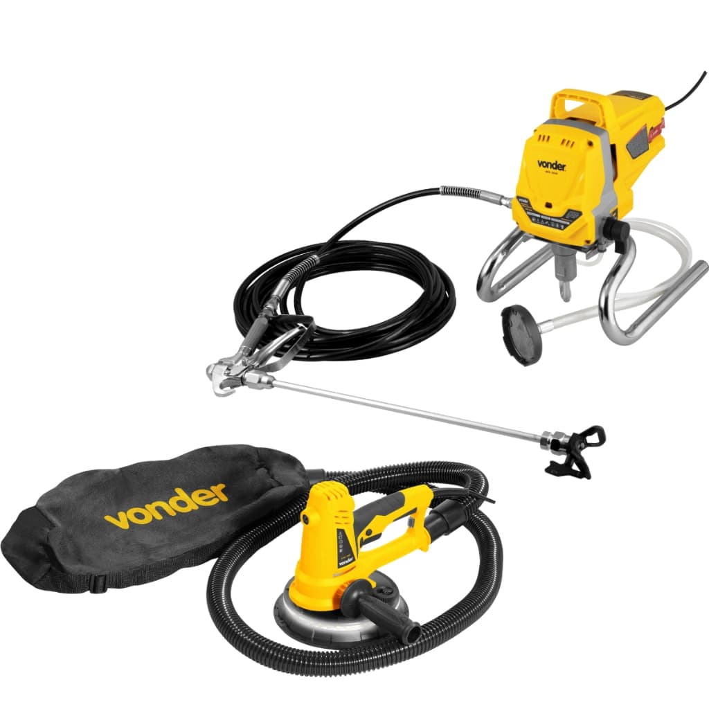 Máquina De Pintar Parede Airless MPA1010 Com Lixadeira De Parede LPV750 Vonder