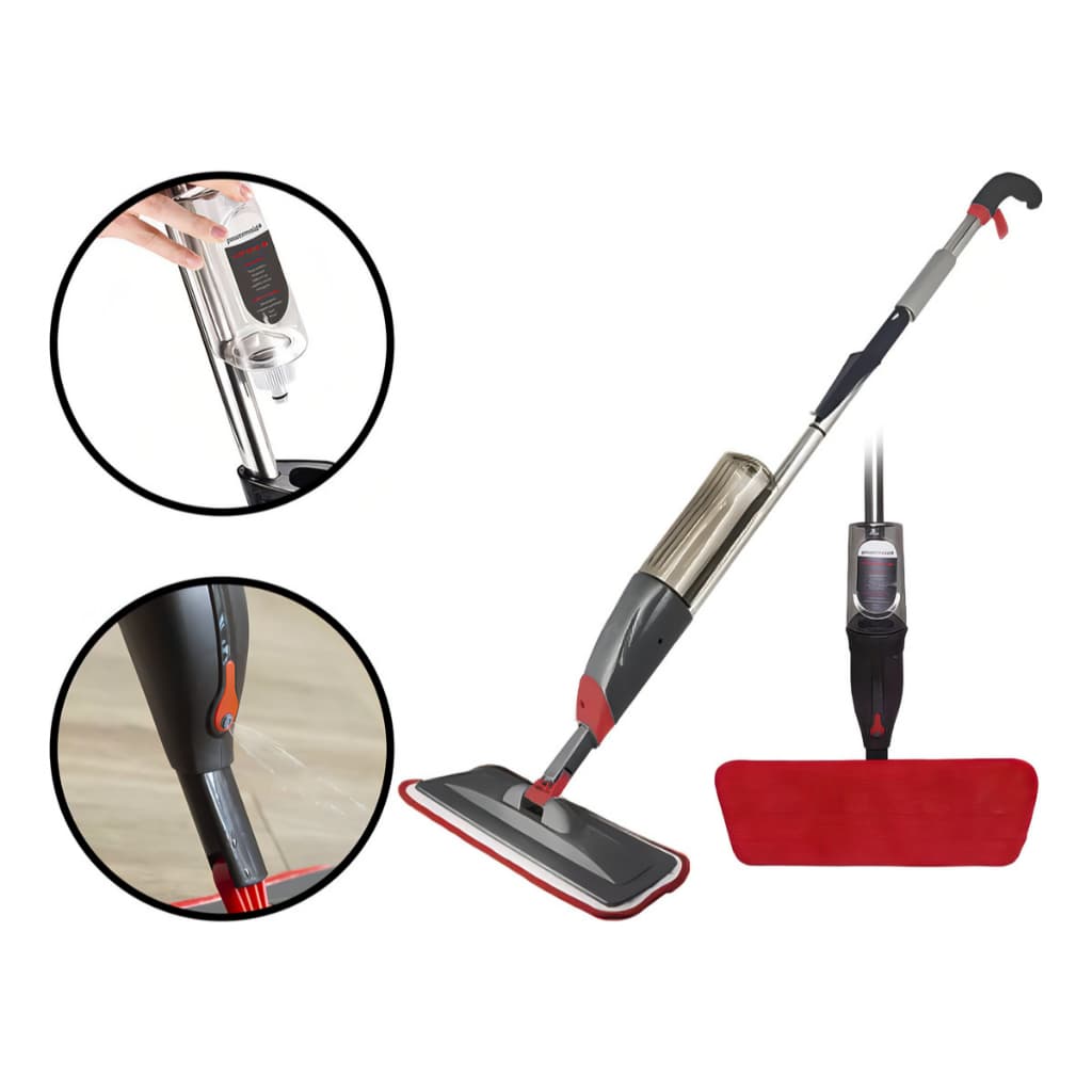 Mop Spray Giratório Limpeza Vassoura Flash Mágico Rodo Esfregão Flat Refil Lavável Powermaid