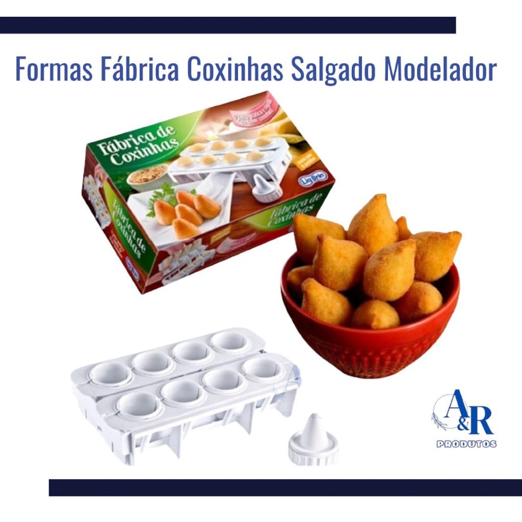 Formas Fábrica Coxinhas Salgado Modelador Faz 8 Coxinhas Prático