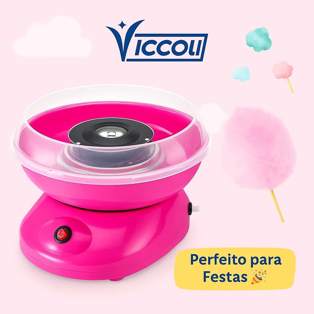 Mini Máquina de Algodão Doce Elétrica – Ideal para Casa, Festas e Crianças | Viccoli