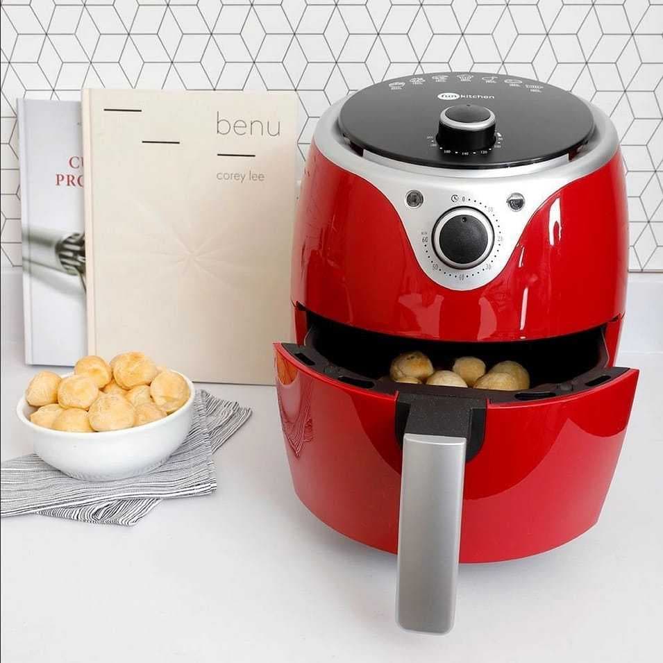 Fritadeira Elétrica Air Fryer sem óleo 3,5L Vermelha Fun Kitchen - 220v