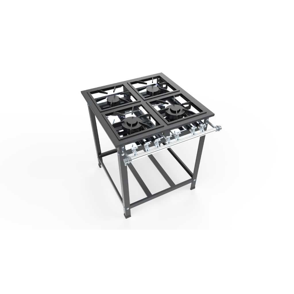 Fogão Fogareiro Industrial 4 Bocas Queimadores Baixa Pressão 30x30 Aço Carbono