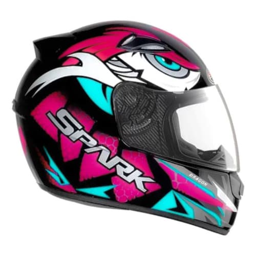 Capacete Para Moto Integral Ebf New Spark Dragon  Rosa Brilhante