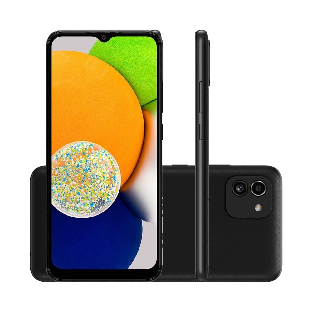 Samsung Galaxy A03 64GB 4GB RAM Tela 6.5' Câmera 48MP Outlet - Foto frontal e traseira