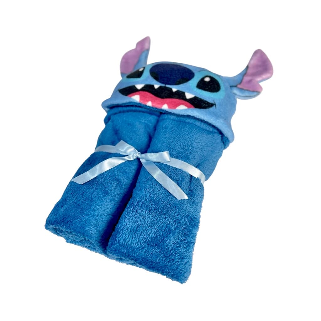 Cobertor com Capuz Stitch em Soft – 90x82 cm (Para Bebês e Crianças até 5 anos) manta com capuz stitch e angel