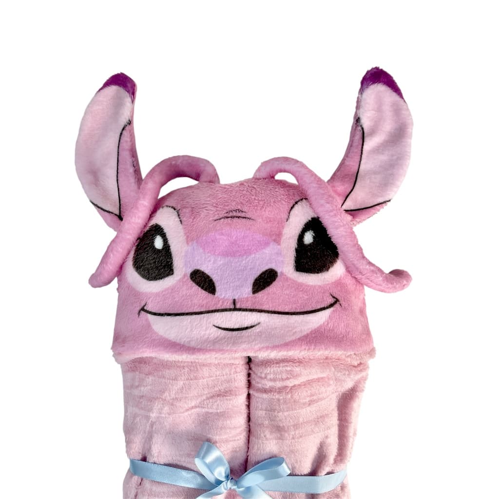 Cobertor com Capuz Stitch em Soft – 90x82 cm (Para Bebês e Crianças até 5 anos) manta com capuz stitch e angel