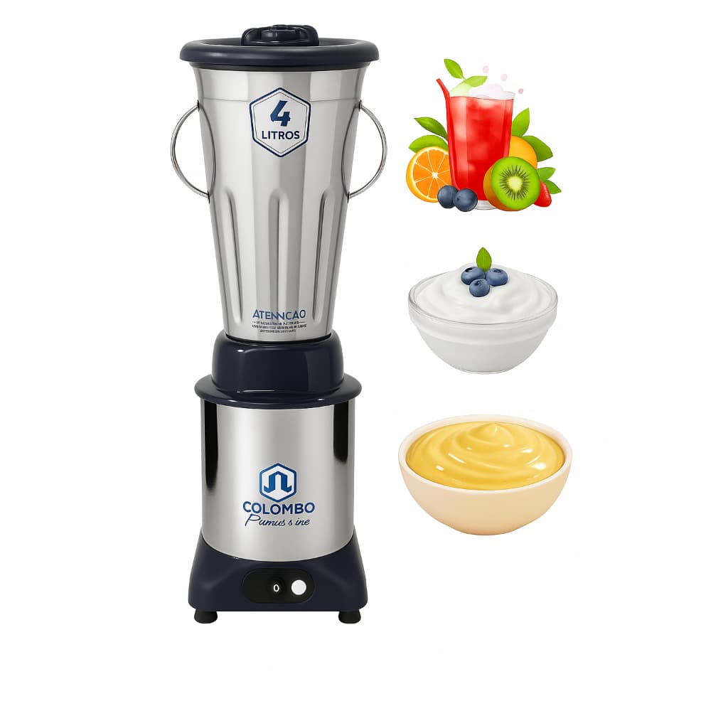 Liquidificador Industrial Profissional 4L em Inox – Alta Rotação para Uso Industrial