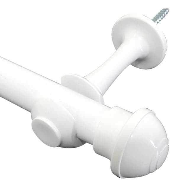 Varão de cortina 19mm metal branco com suportes circulares