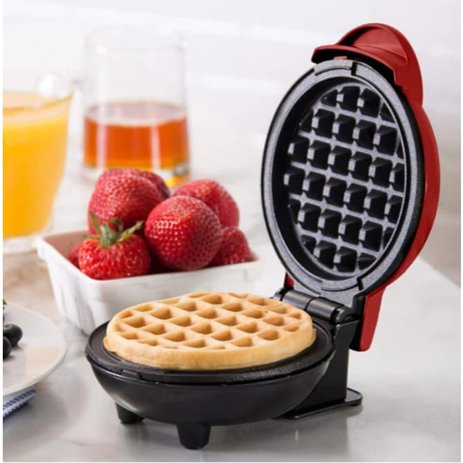 Mini Máquina de Waffles Elétrica Portátil Casa Cozinha Fazer Waffle Panquecas Automático 220V