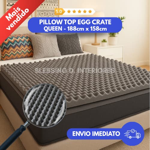 Colchão Massageador Pillow Casca de Ovo Anti-escaras Caixa de Ovo Queen 188x158 Ortobom