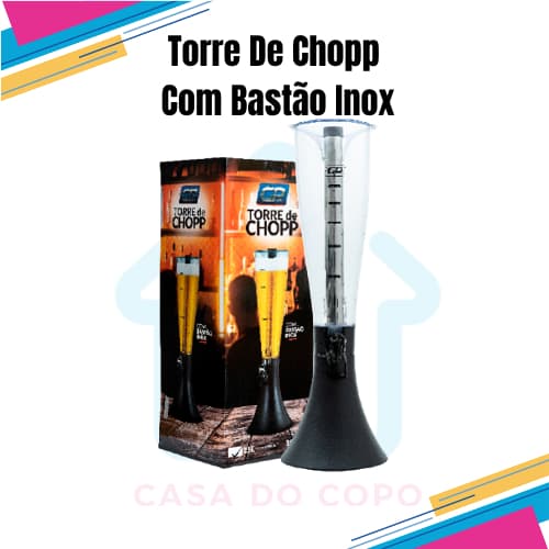 Torre De Chopp Gelada Cerveja Com Bastão Inox 3,5 Litros - GP inox
