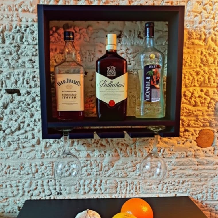 Bar de madeira para sala Nicho porta taças Bebidas Adega Bar de Parede Barzinho Decoração Churrasco