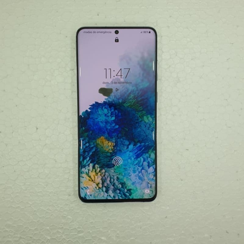Samsung S20 Plus branco 128 Gb 8 Gb, tela com imagem abstrata