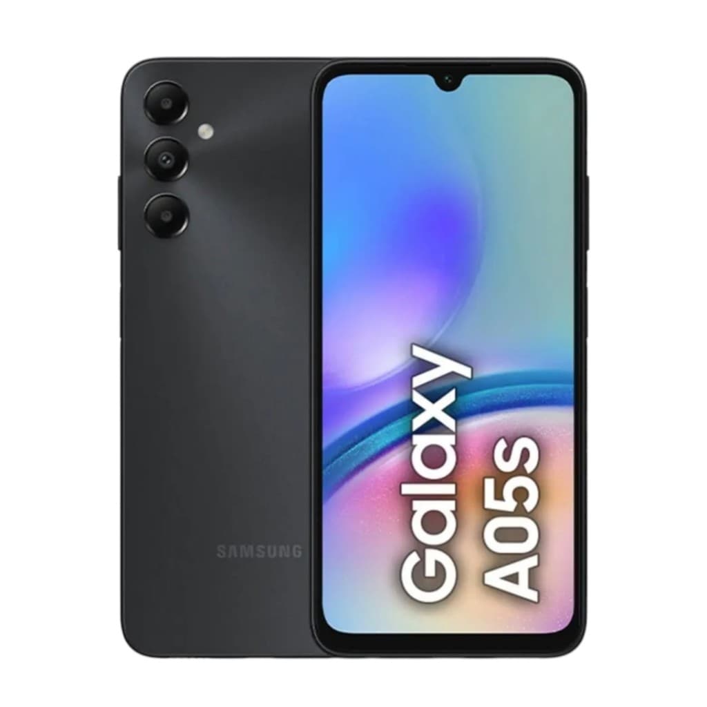 Smartphone Samsung Galaxy A05s Preto com tela touchscreen e câmeras traseiras triplas