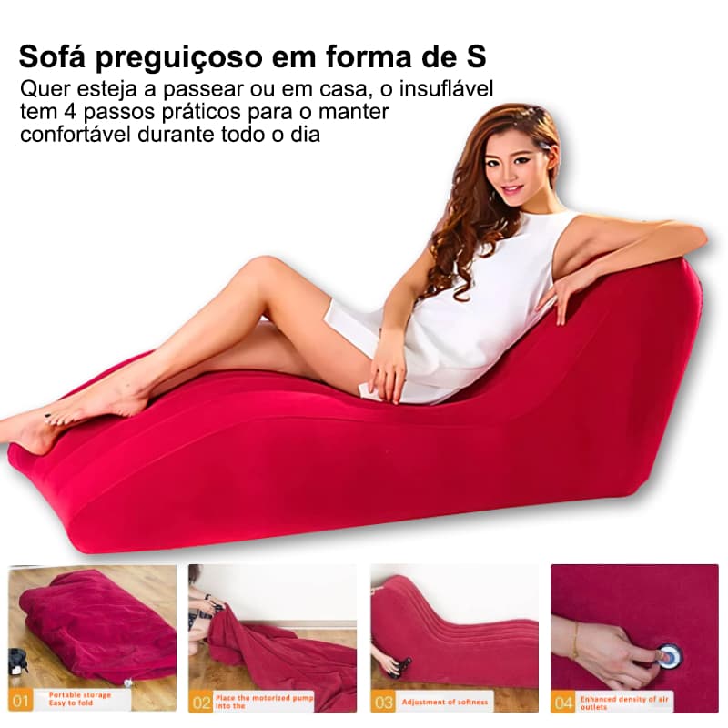 Divã Sofá Poltrona Inflável Conforto Leitura Puff Lounge Lux