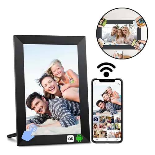 Porta-retrato digital WiFi de 7 polegadas com toque e aplicativo móvel