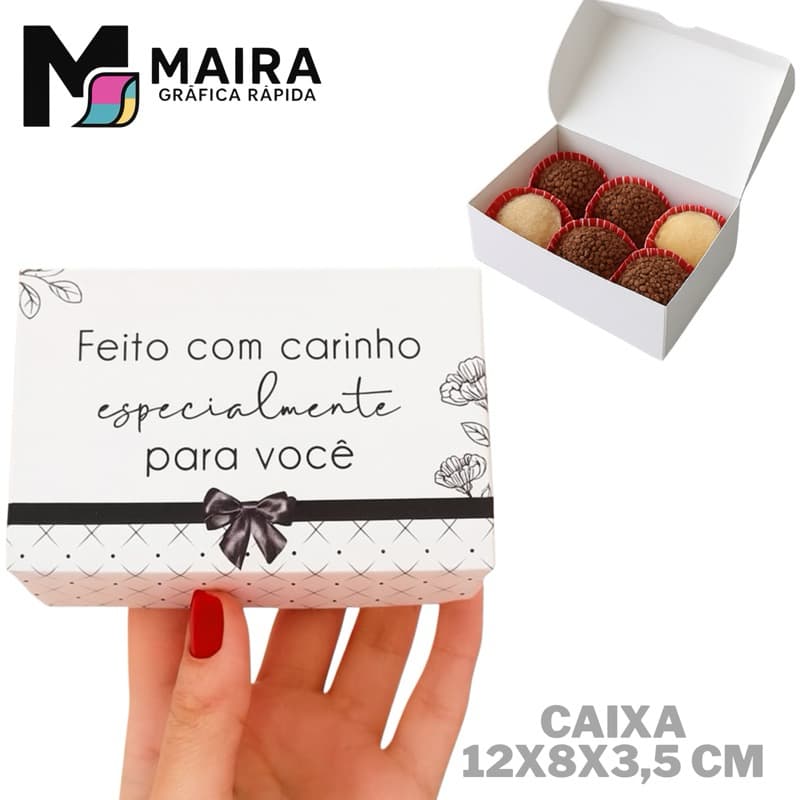 Caixa com logo - Caixa  12x8x3,5 cm - Caixa Pequena  - Caixa Embalagem Caixa Presente Caixa Para Doce Caixinha